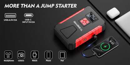 15000A-21000A Peak 350PSI 12V 17-in-1 Portable Jump Starter with Air Compressor Jump Starter, Car Battery Charger, Car Jump Starter with Air Compressor, Jump Starter Para, Car Accessories Tools, LED Light, Battery Charger, Cart Battery Charger