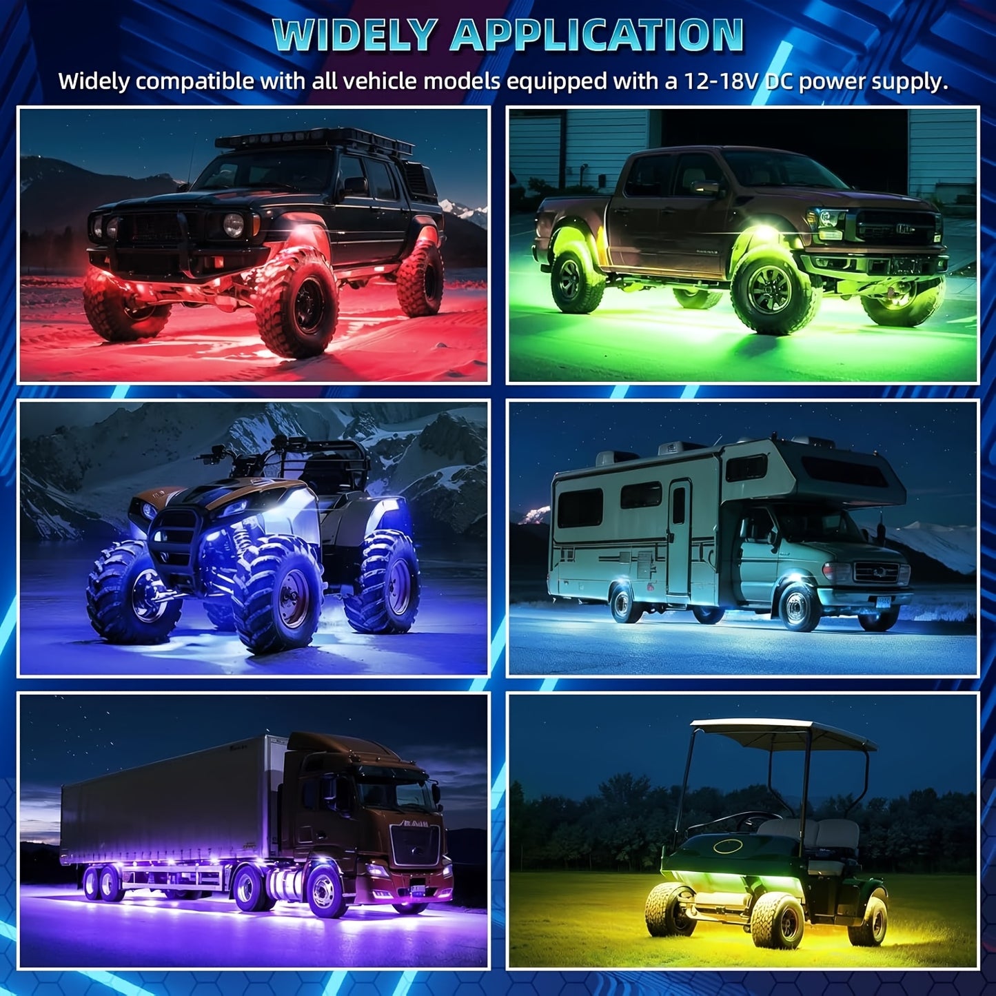 [RGB LED Rock Lights] 4/8/10pcs Rock Lights for Trucks RGB LED Rock Lights Kit With, APP/Remote Control & Music Mode, Wireless Remote Controller, Multicolor Cars Underglow, Footwell Neon Light Kits for Pickup Off Road RZR SUV ATV UTV Car