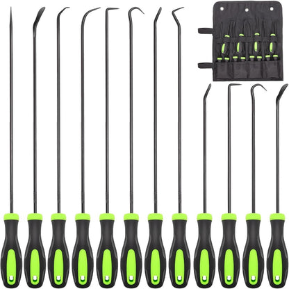 [Auto Hook & Pick Set] 12pcs Automotive Hook and Pick Tool Set, Long & Mini Precision Puller Remover Tool Kit for Auto O-Ring, Seal & Gasket Removal, Mechanic Professional Tools, Car Repair Essentials