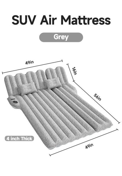 SUV Air Mattress: Inflatable Car Air Mattress for Camping, Flocking Car Bed with Air Pump And 2 Pillows, Portable Sleeping Pad Mattress for Home Car Travel Camping Black