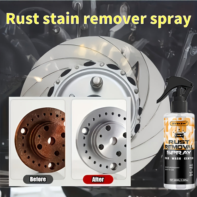 Powerful Metal Rust Remover Spray - Suitable for Chrome, Iron, Alloy And Steel Surfaces. Sprays Effortlessly Without Residue. Safe for Plastic And Rubber. Ideal for Automotive And Household Rust Removal.