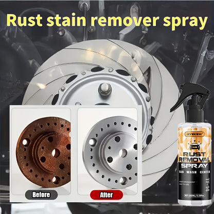 Powerful Metal Rust Remover Spray - Suitable for Chrome, Iron, Alloy And Steel Surfaces. Sprays Effortlessly Without Residue. Safe for Plastic And Rubber. Ideal for Automotive And Household Rust Removal.