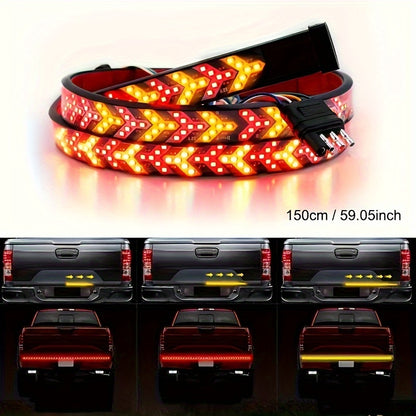 [LED Light Strip] 60in Pickup Truck Arrow LED Light Red And Yellow Light Strip, Truck Rear Decorative Light, Car Rear Atmospheric Light 12V