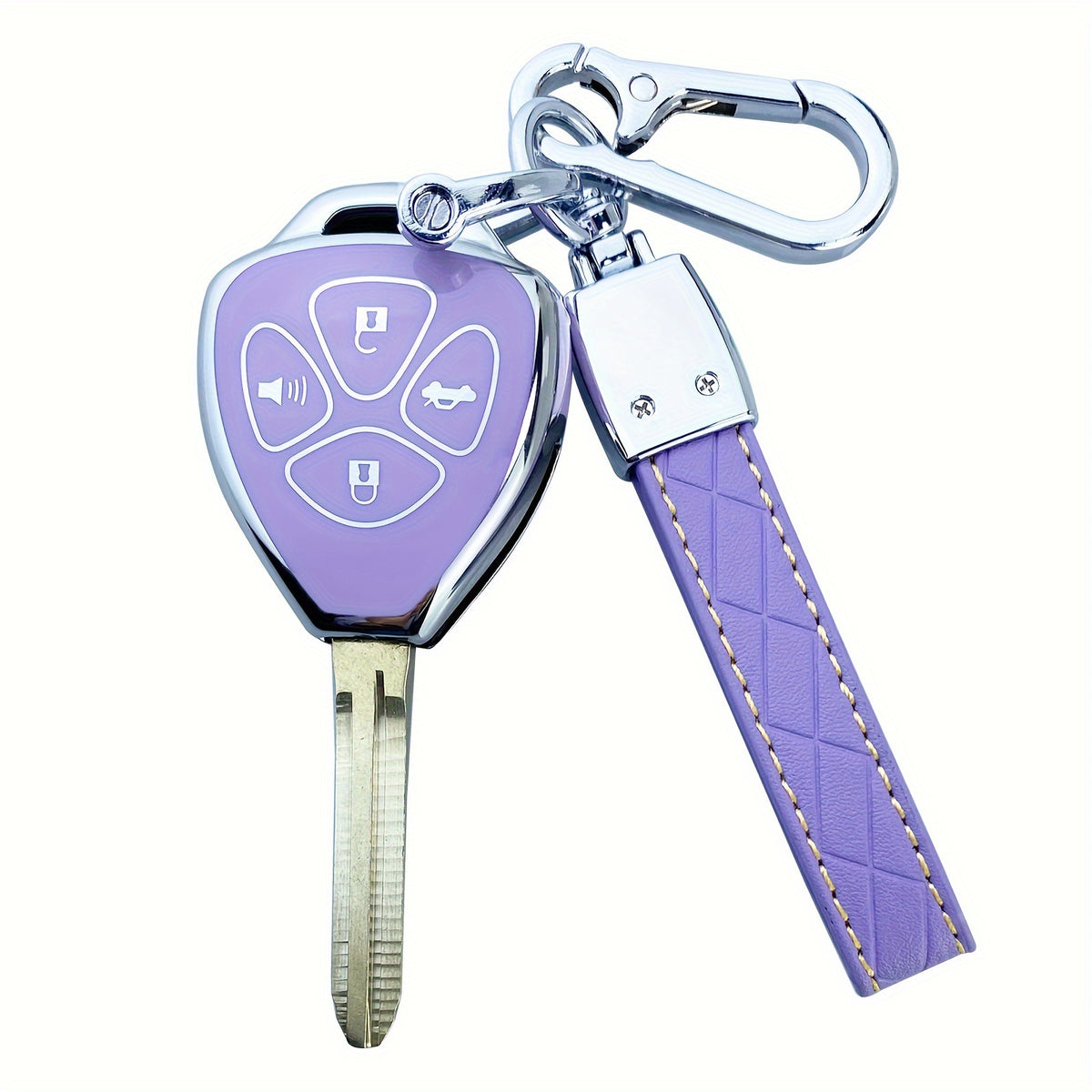 Toyota Key Fob Cover Case TPU – Camry RAV4 Corolla 4Runner Avalon Venza Yaris Land Cruiser Protector Shell, Blue & Purple