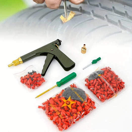 Tire Plugger Tubeless Tire Wheel Repair Gun Kit Mushroom Plug Probe Nozzle! - Tire Repair Kit - Tubeless Tire Wheel Repair Gun with Mushroom Plug And Probe Nozzle for Easy And Fast Fixing - Essential Tool for Car Owners And Mechanics, Tire Repair Gun, Tir