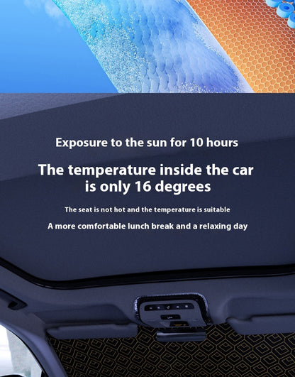 Upgraded Laser Insulation Car Sunshade Thickened 5-Layer Front Windshield Heat Blocker with Diamond Pattern, Fits All Vehicles, Golden/Black Design for Stylish Sun Protection, Vehicle Heat Shield | Stylish Car Accessory | Premium Quality Material