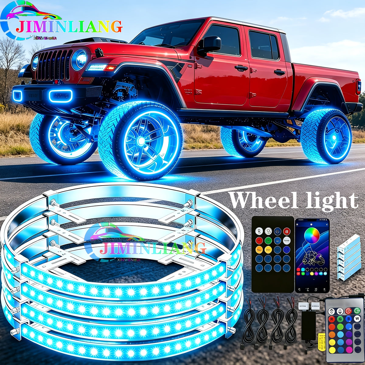 Car Underglow & Wheel Lights – App & Dual Control LED Chassis Ambient Light for Truck, Jeep Wrangler, Tesla, Ford & More