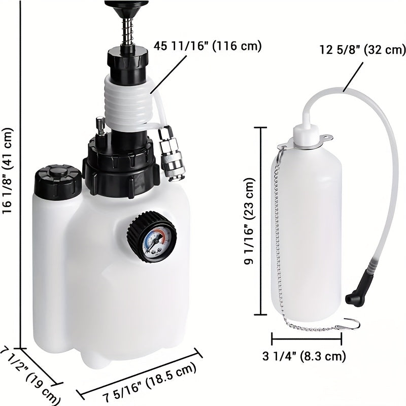 101.44oz Manual Brake Bleeder Kit One Man Brake Fluid Extractor Brake Pressure Bleeder Kit with Adapters And Brake Fluid Bleed Bottle