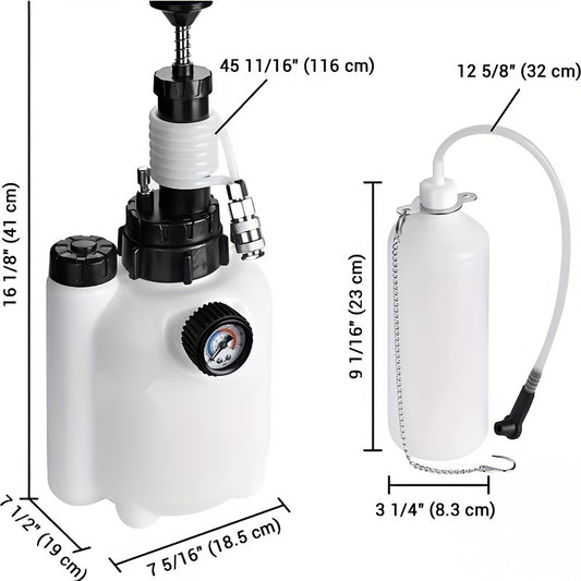 101.44oz Manual Brake Bleeder Kit One Man Brake Fluid Extractor Brake Pressure Bleeder Kit with Adapters And Brake Fluid Bleed Bottle