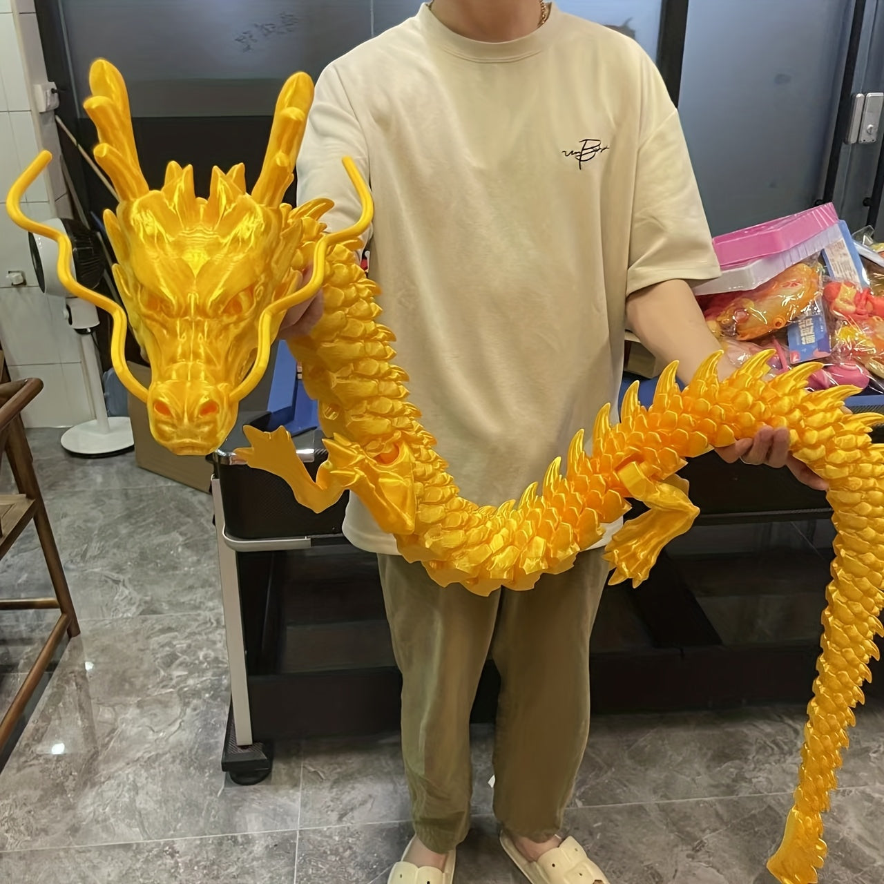 Extra-large 74-inch Chinese Dragon Car Decoration Movable Parts Mobile Dashboard Hanging Decoration, Non-electric Vehicle Interior Decoration, Ideal Gift for Car Enthusiasts During the Spring Festival, Halloween and Christmas. Car Suspension Decorati