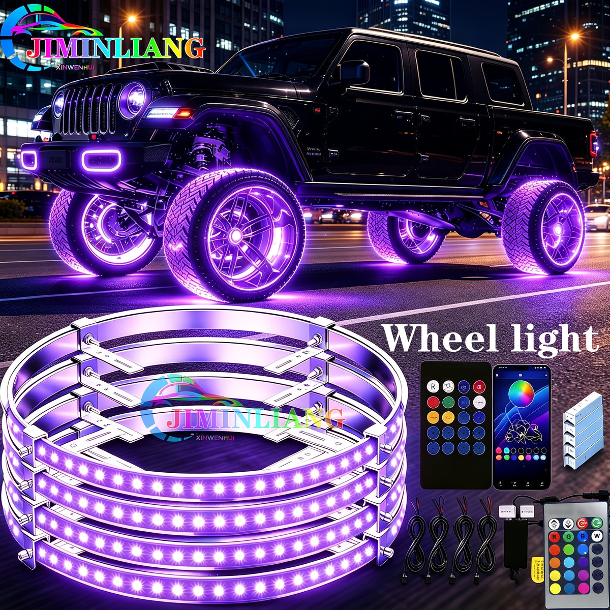 Car Underglow & Wheel Lights – App & Dual Control LED Chassis Ambient Light for Truck, Jeep Wrangler, Tesla, Ford & More