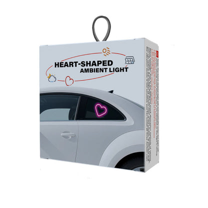 Car Interior Neon LED Mood Light – Heart & Flower Shaped Ambient Light for Car Window, Valentine's Day Car Decoration, 3 Colors