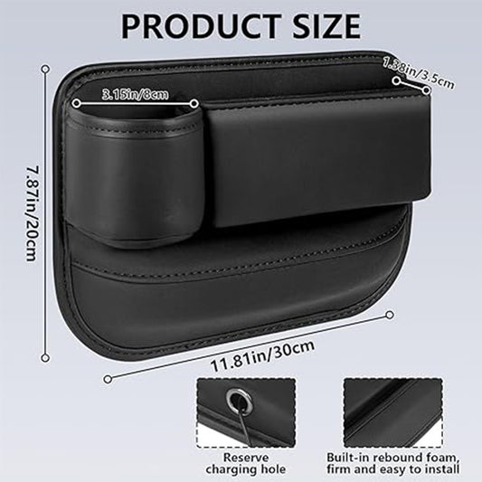 1 Set Universal Car Seat Gap Organizer - Multifunctional Storage Box with Pocket, Wallet, Keys, Card, Cup, and Phone Holder for Auto Interior Accessories