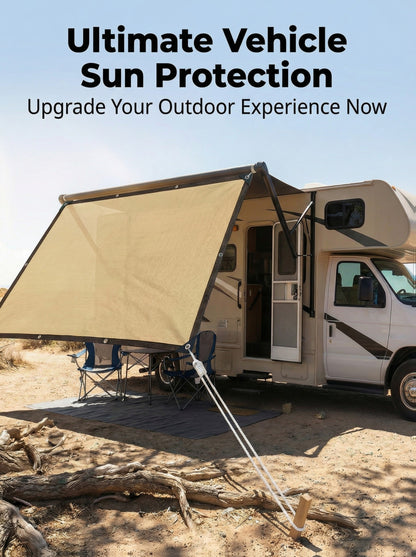 RV Camper Shade Cloth-Breathable Uv-Resistant Sun Shade Tarp, Brass Grommets, Includes Tie-Down Ropes for Versatile Outdoor Use