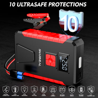 15000A-21000A Peak 350PSI 12V 17-in-1 Portable Jump Starter with Air Compressor Jump Starter, Car Battery Charger, Car Jump Starter with Air Compressor, Jump Starter Para, Car Accessories Tools, LED Light, Battery Charger, Cart Battery Charger