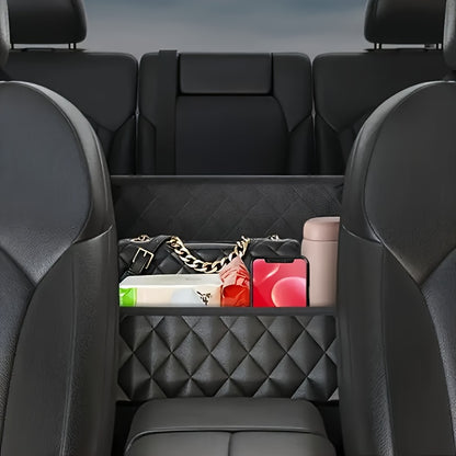 Car Seat Back Organizer PU Leather – Large Capacity Storage Net Bag, Hanging Mount, Lightweight Car Interior Accessory, Single & 2-Pack Options
