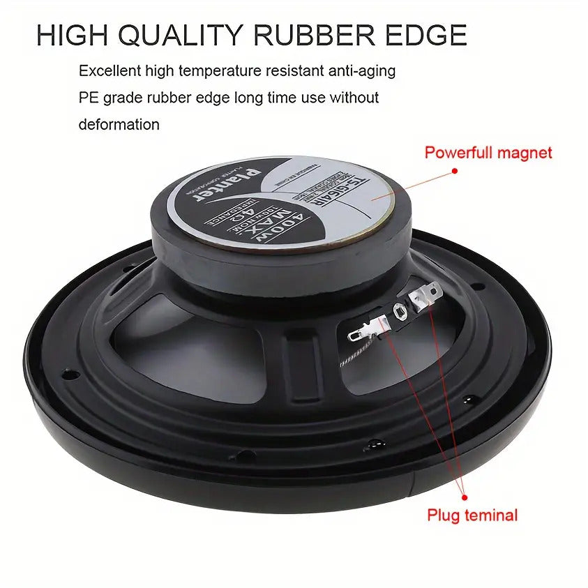 KELUNEGLO 6.5 Inch 400W Car Coaxial Speakers Stereo Car Door Hifi Full Range Speakers High-Quality Rubber Edges, Powerful Magnets, Truck Speakers Car Door Music Audio System Upgrade Universal Fits for Ford, for CHEVROLET, for TOYOTA, for HONDA, Etc.