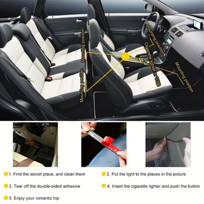 Easy Installation, Automotive High Brightness Neon Kits, Automotive LED Light Strips, Interior Lights, Christmas Decorations, USB Neon Accessories, Ambiance Light Strips, Foot Space Neon Kits, Without Battery