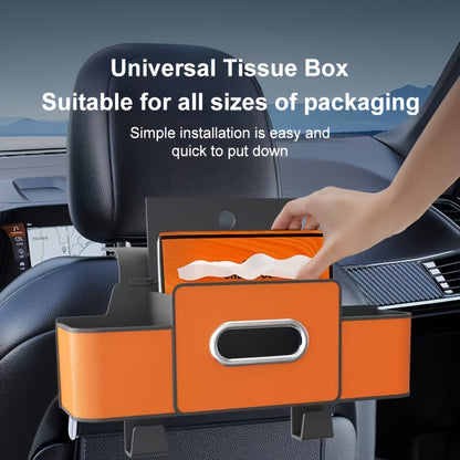 2-Pack Car Backseat Multi-Function Organizer, 8-in-1 Large Capacity With Napkin Drawer & Cup Holders, Hanging Storage Solves Car Clutter, Essential For Family Trips & Long Drives