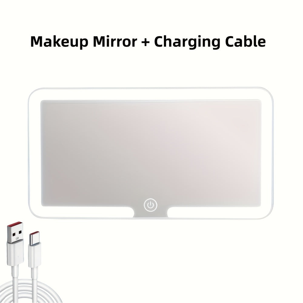 LED Car Visor Vanity Mirror – Rechargeable Ultra-Thin with 3 Light Modes, Sun Visor Mirror for Trucks & SUVs, Low Voltage, Gift for Women