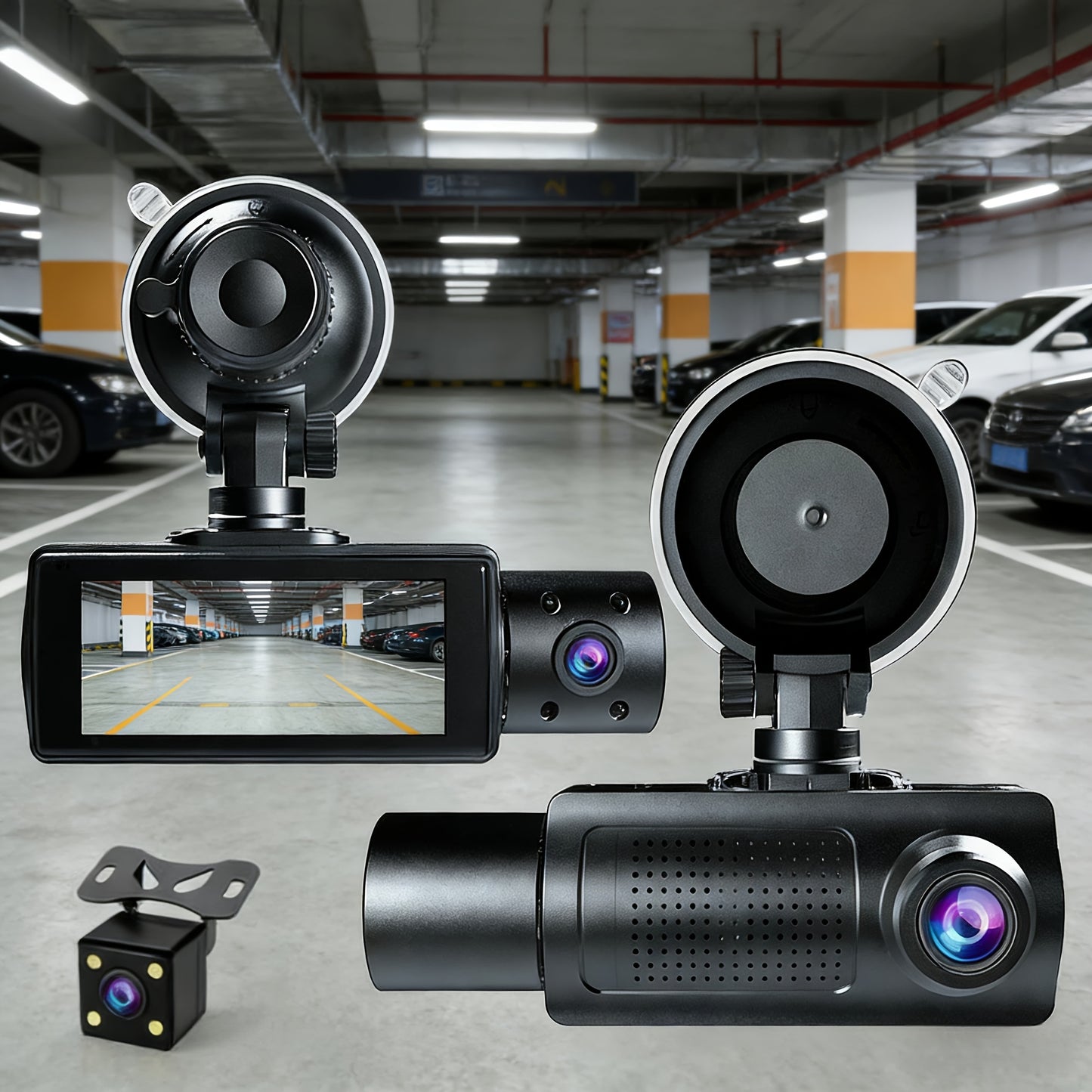 0/64/512memory Card Optional 3-Channel Dash Cam with Smartphone Integration And Infrared Night Vision