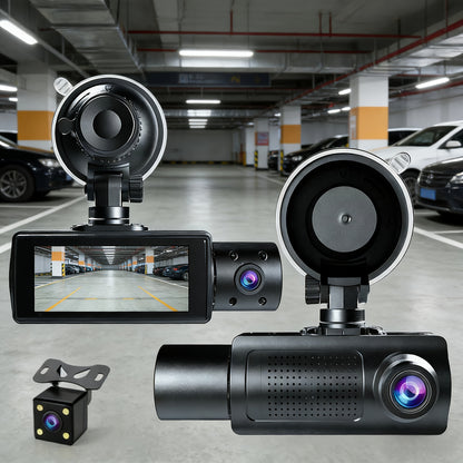 0/64/512memory Card Optional 3-Channel Dash Cam with Smartphone Integration And Infrared Night Vision