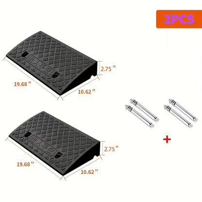 Two Heavy-duty Plastic Ramps, Sturdy, Anti-slip And Weather-resistant, Portable Access for Cars, Bicycles, Medical Equipment And Wheelchairs - Suitable for Easter, Women's Day, Mother's Day, Independence Day, Ramadan, Trucks And Bicycles
