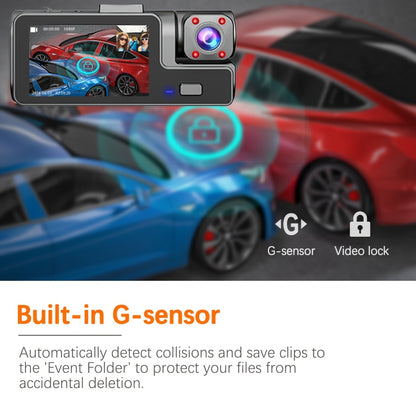 Dash Cam for Car FHD1080P 2 Channels Camera 360 Dash Cam Car DVR 170° Large Wide Angle Car Recorder Super Night Vision Loop Recording G-Sensor Tachograph Dashboard Camera