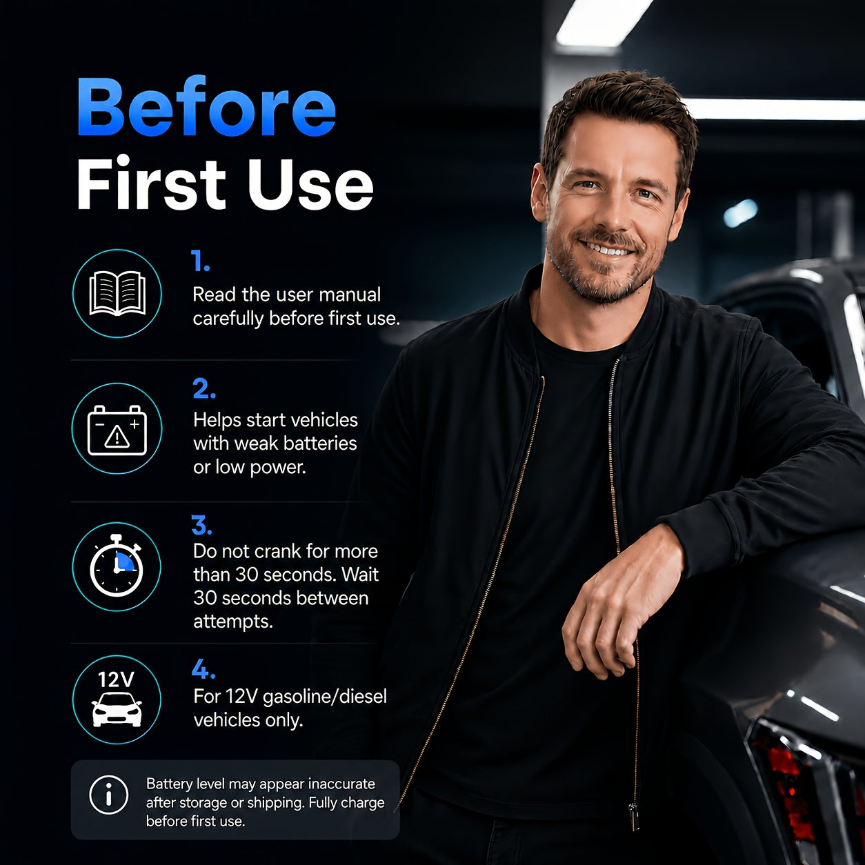 6000-20000A Peak Single Jump Starter Or 12V Portable Car Jump Starter with Air Compressor, Jump Starter Battery Pack with 150PSI Tire Inflator, 7-in-1 Multi-functional Battery Booster Power Bank with LED Light, Car Battery Charger, Roadside Assistanc
