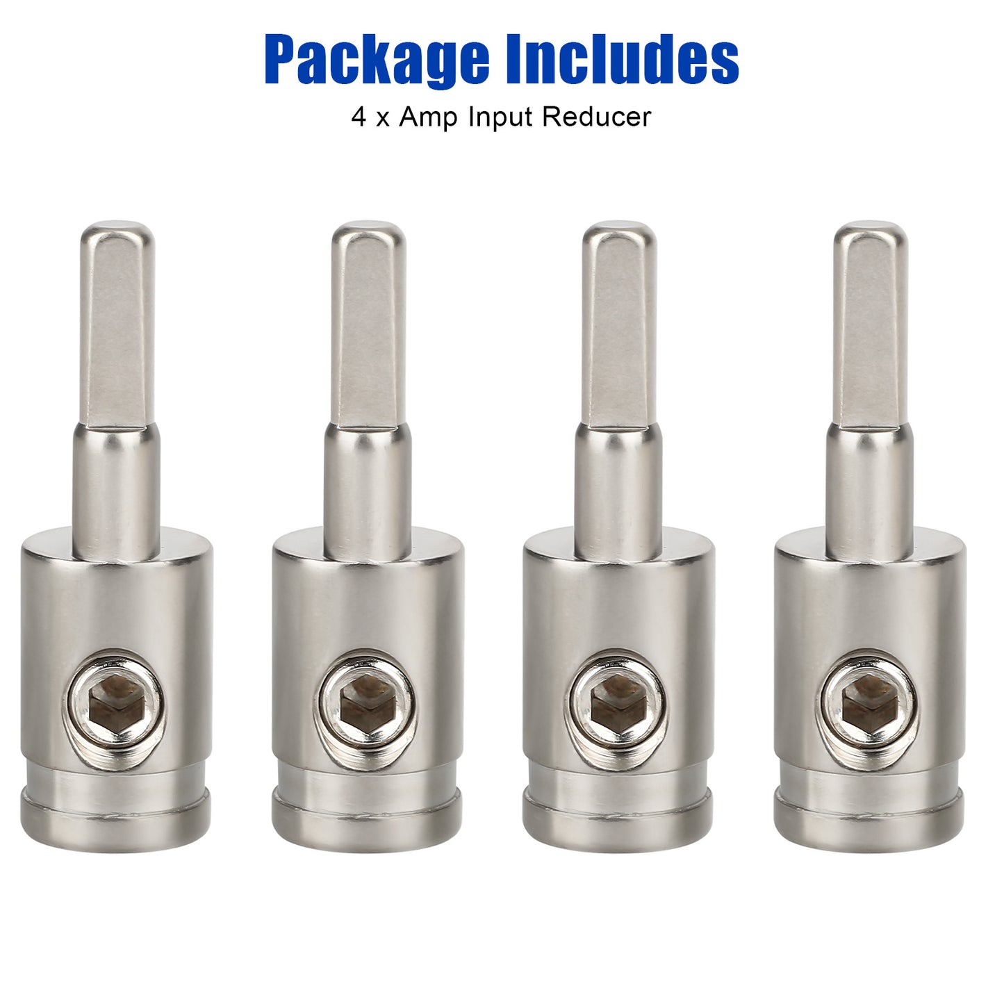 4pcs Amp Input Reducer, 4 Gauge to 8 Gauge Car Audio Wire Terminal Blocks, Good Conductivity, High Hardness, for Car Auto