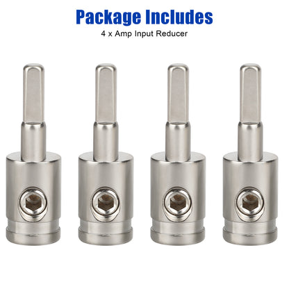 4pcs Amp Input Reducer, 4 Gauge to 8 Gauge Car Audio Wire Terminal Blocks, Good Conductivity, High Hardness, for Car Auto