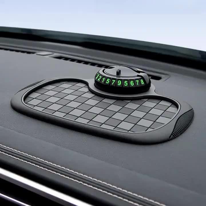 [Non-Slip PVC Dashboard Pad] Car Dashboard Pad With Rotating Mobile Phone Holder And License Plate - Non-Slip PVC, High Quality, Ergonomic Oval Design To Enhance Grip And Safe Driving