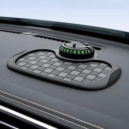 [Non-Slip PVC Dashboard Pad] Car Dashboard Pad With Rotating Mobile Phone Holder And License Plate - Non-Slip PVC, High Quality, Ergonomic Oval Design To Enhance Grip And Safe Driving