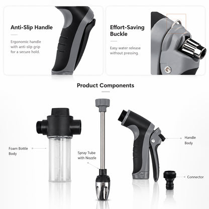 This Is a Robust Car Wash Gun Designed for High Pressure, Made from Sturdy Plastic And Does Not Include a Water Hose. It Comes with an Adjustable Nozzle And Is an Effective Cleaning Device Ideal for Both Motorcycles And Cars