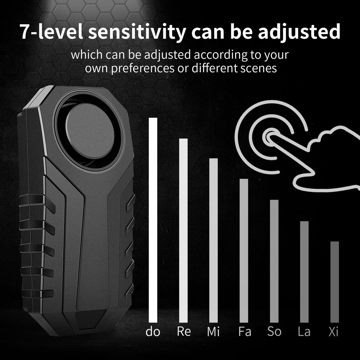 Motorcycle Alarm Anti-Theft with Remote – 113dB Loud Siren for Moped Scooter Bike, Adjustable Sensitivity, Universal Handlebar Strap, Easy Install