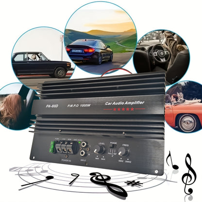 High Power 12V 1000W Car Audio Amplifier Board Powerful Subwoofer Bass Amplifier High Power 1000W Car Subwoofer Amplifier - RMS 600W, Supports 8Inch, 10Inch, 12Inch Speakers, Ultra Low Distortion(0.01%), 12V High Performance Audio Board