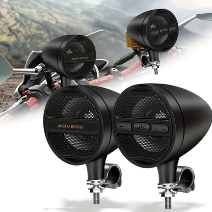 KORBROS Motorcycle Stereo Sound System with Built-In Amplifier, MP3 & USB - 12V Speakers for ATVs, Handlebar Mount