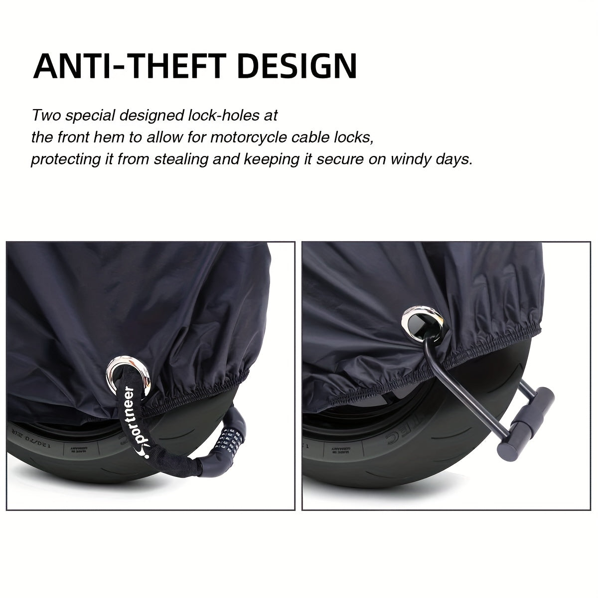 190T Universal Fit All-Waterproof, Dustproof, Sunscreen Heavy Duty Motorcycle Cover, Waterproof All Seasons Indoor Outdoor Protection, Sport Bikes Cruisers Scooter Touring Off-Road