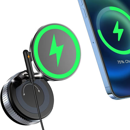 Wireless Car Charger, 15W Magnetic Fast-charging Car Phone Holder, The Suction Cup Is Stable And Won't Fall Off, Can Be Adjusted 360 Degrees, Car Phone Holder