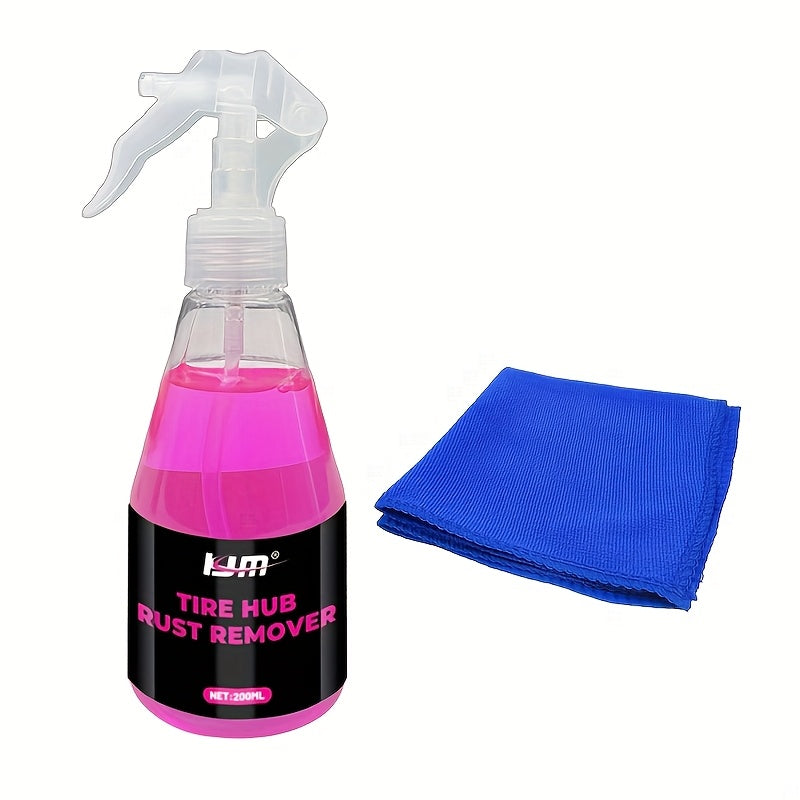 Wheel & Rim Iron Remover Spray – 6.76 oz + Towel Kit, Brake Dust & Rust Remover, Safe for Chrome Paint Alloy Wheels, Car Detailing Must-Have