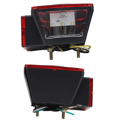 12V LED Trailer Lights, Red White 2 Square Trailer Lights & 6 Connectors Stop Tail Turn Signal Tail Lights, Utility Trailer Lights For Under 80 Inch Boat Trailer Truck Marine Camper RV