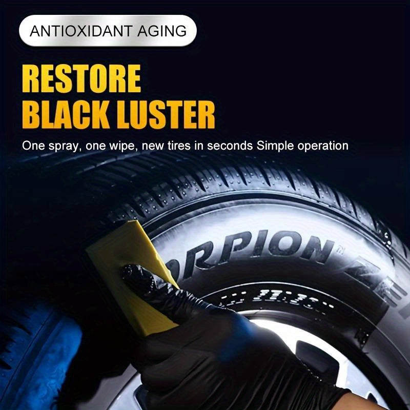 4.06oz Deep Black Shiny Tire Polishing Agent - A Durable and Easy-to-Use Formula for Vibrant Exterior Restoration of Cars and Motorcycles, Wheel Shining and Repair