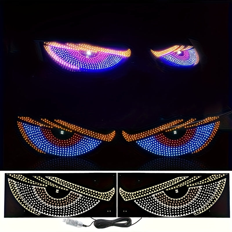 2pcs, Truck SUV All Kinds Of Vehicle Models, USB 5V Demon Eye Decorative LED, DIY Install Devil's Eye Lantern Light with 14 Modes New Upgrade Big Eyes Car Decorative Eyes Light, Gifts, Without Battery Devil's Eye