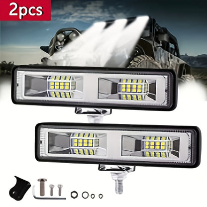 LED Work Light 208W 13900LM, 4.3/6.3 Inch Super Bright Two-Color Driving Lights, 2PCS Auxiliary Exterior Lights for Car Motorcycle Off-Road Pickup EV, Day & Night