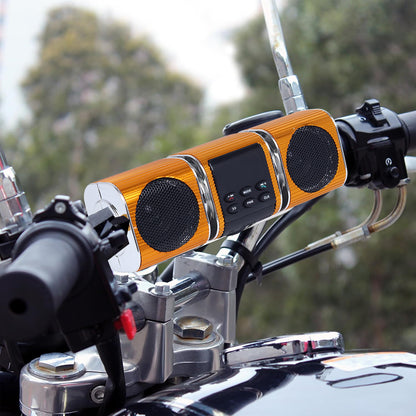 Motorcycle Sound Bar with Built-in Amplifier - Wireless, USB Inputs, 12V Metal MP3 Player Great for ATV, Scooter Bike, 12 Volt Off-Road Bikes, Without Battery