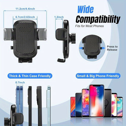 [2-In-1 Cup Phone Holder] Car Cup Holder Phone Mount, Upgraded 2-In-1 Car Cup Phone Holder Expander with Adjustable Base, 360-Degree Rotation, Cup Phone Holder for Car Compatible with Iphone, Samsung & All Smartphones