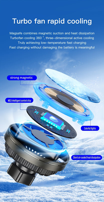 iPhone 12/13/14/15/16 Series Magnetic Car Wireless Charger with Fast Charging, Dual Cooling Fans, Strong Magnetic Base, Air Vent Mount - Qi1 Compatible for Apple iPhone 12-16 (Sleek Circular Design), Vehicle Charging Station, Modern Gadget Accessory, Effi