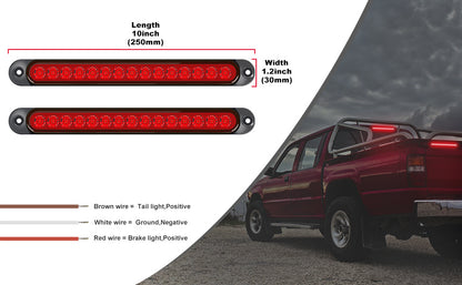 4pcs White 15LEDs Trailer Brake Tail Light Bar LED Trailer Lights Stop Turn Signal Tail Lights Trailer Identification Light for Marine Boats Golf Truck Offroad