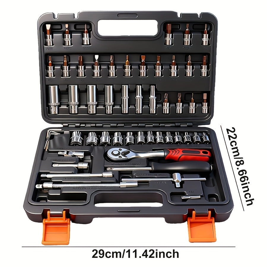 899/52pcs Professional Tool Set, Multi-functional Toolbox, Portable Design, For Home And Car Repair, A Tool Set For Enthusiasts And Professionals, A Gift For Friends, Local Shipping