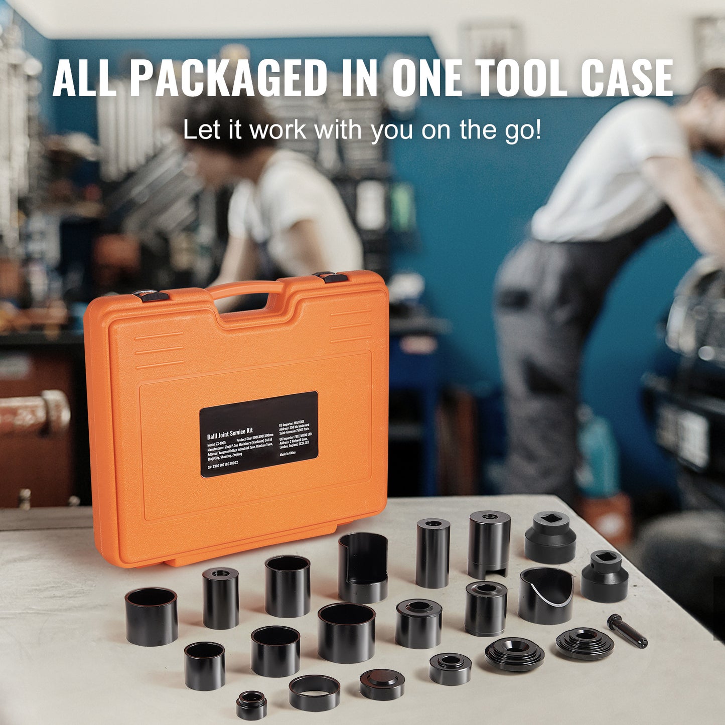 VEVOR Ball Joint Press Kit C-press Ball Joint Tools 10 pcs/21 pcs/23 pcs Automotive Repair Kit, Heat treatment of C-type clamps and screws/All heat treatment